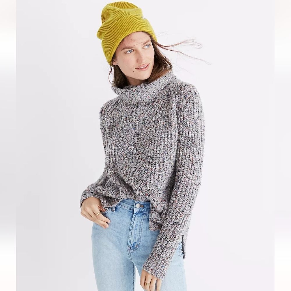 Madewell Colorfleck Ribbed Turtleneck Sweater size XXS